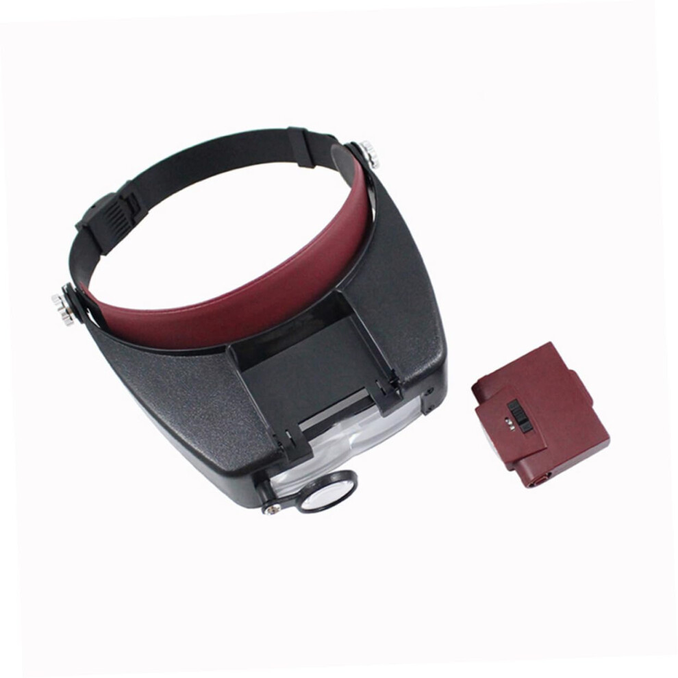 Reading Magnifier Headband LED Lights Helmet-Style Magnifying Glasses For Jewelry Making Watch Repair No Battery