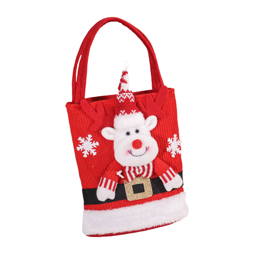 Holiday Felt Gift Bags Santa Snowman Pattern Candy Bag for-Elk