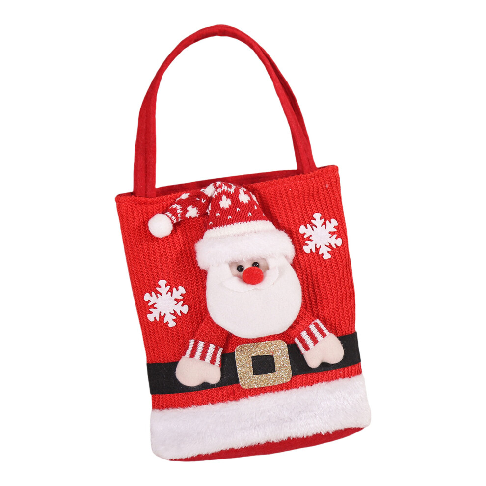 Felt Christmas Gift Pouches With Santa And Snowman Candy-elder