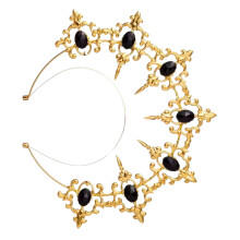Alloy Crown Wedding Headband Handmade-Golden Madonna Halo