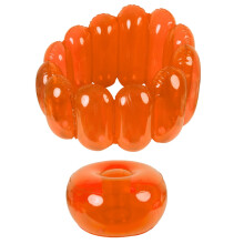Inflatable Chair Outdoor PVC Orange Blow-Up Sofa Seat, 250 Lb Capacity, Portable Seating For Living Room Dorm