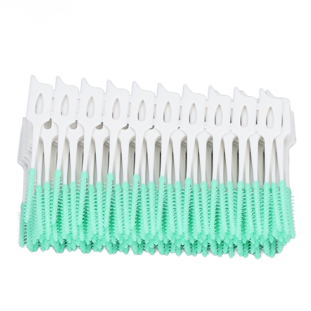 Green Disposable Soft Interdental Brush Floss Toothpicks 160Pcs,