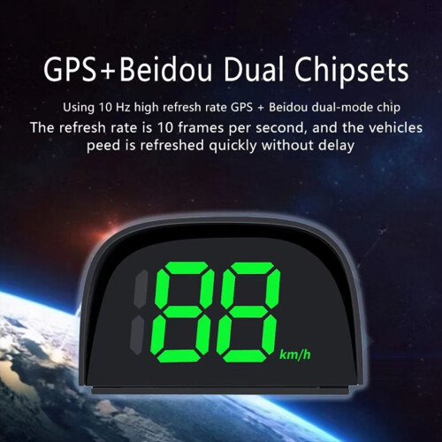 Bil digital GPS speedometer HUD head-up display med hastighet, USB-plugg 2