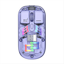 BM200 Dual-Mode Muis RGB 2.4G Draadloos Bluetooth Transparant Gaming E