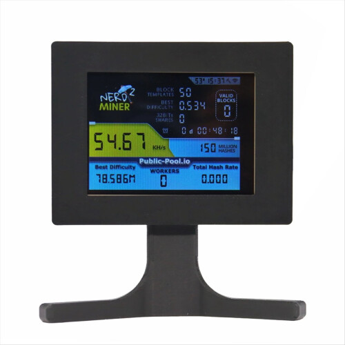 Nerdminer V2 56kh/S Tela LCD de 2,8 polegadas Bitcoin Crypto Solo Loteria D 1