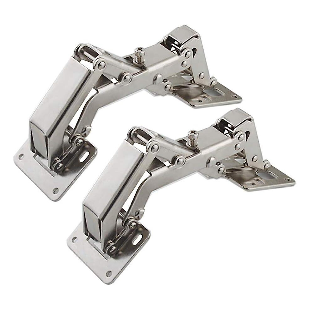 Kikidex (As Show, One Size) Furniture Hinge,2 Pack 170 Degree Kitchen Cabinet Door Hinges + 16 Screws - Wide Angle Door Hinges - No Slot Required