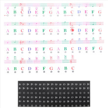Farbige Klaviertastatur-Aufkleber für 88/61/54/49/37 Tasten, mehrfarbig, abnehmbar