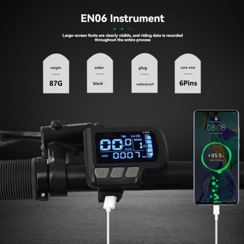 LCD-EN06 Electric Bike LCD Display Meter Dashboard Panel with USB 24V 2