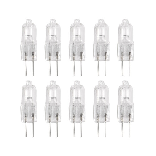 10 Stück, G4 Halogenlampe 12V 35W Stift warmweiß