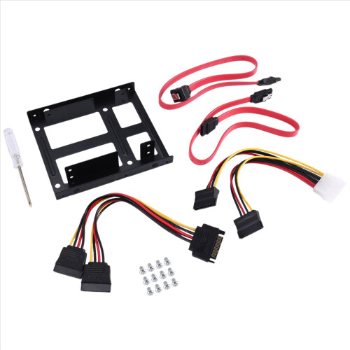 2x 2,5 tommer SSD til 3,5" intern harddisk monteringssæt beslag ( 2