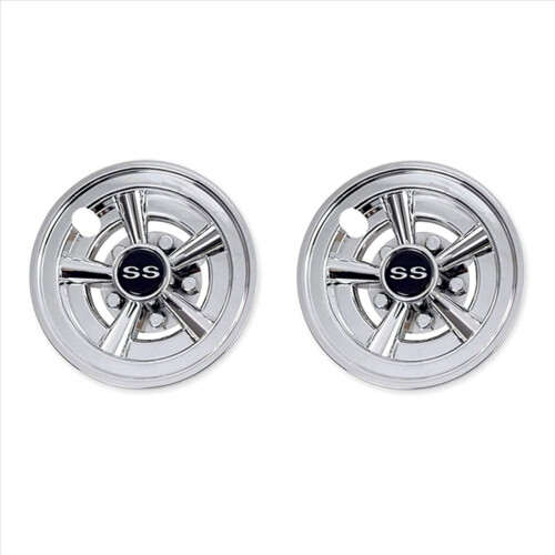 Conjunto de 2 calotas de roda de 8 polegadas para carrinho de golfe com design de 5 raios.
