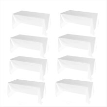 8er-Pack Einweg-Tischdecken aus Kunststoff, 54 x 108 Zoll, rechteckige Tischdecken