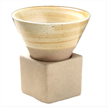 Xícara de café japonesa retrô de cerâmica - Xícara de chá de cerâmica rústica, arte latte P