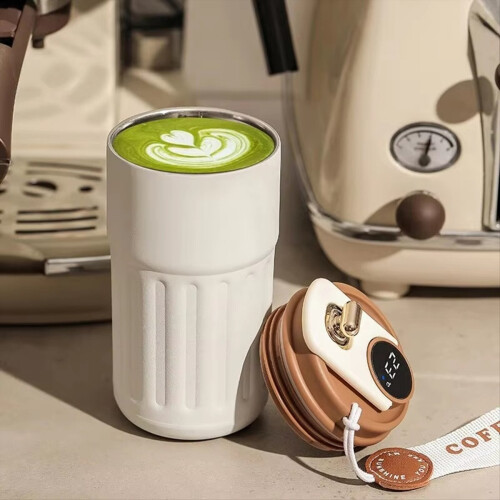 Copo térmico de aço inoxidável com visor de temperatura e função inteligente para café. 2
