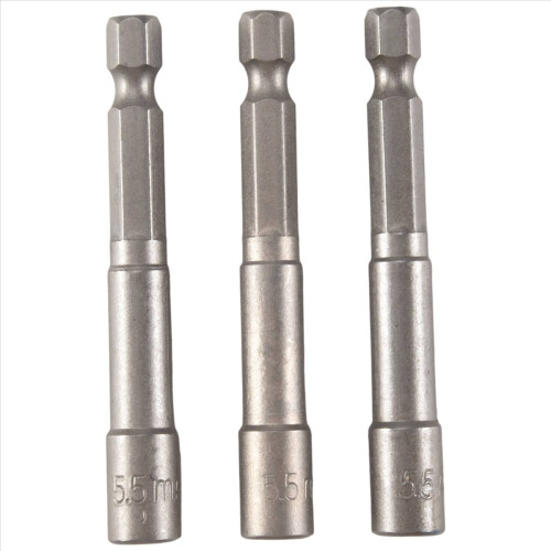 Conjunto de 3 peças com encaixe hexagonal magnético de 5,5 mm e 65 mm de comprimento