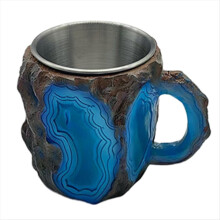 Caneca de café de cristal mineral de luxo, caneca elegante para presentear quem aprecia a natureza.