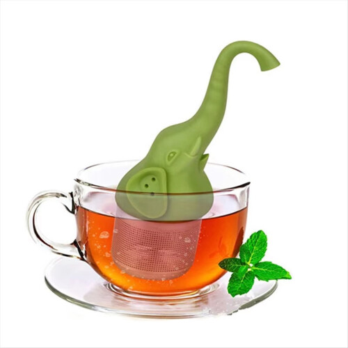 Stainless Steel Elephant Tea Infuser, Silicone Handle, Kitchen Teaware 2