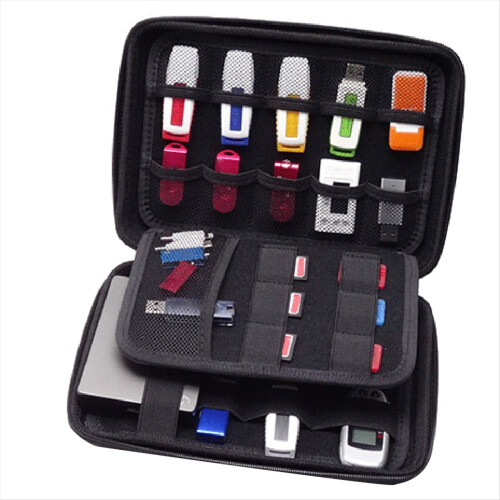 Electronics Cable Organizer Bag USB Flash Drive Memory Card HDD Case T 2