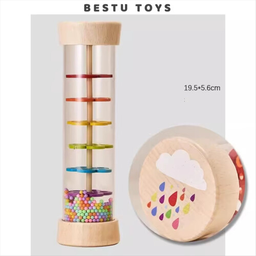 Ξύλινο μουσικό όργανο Rain Stick, ηχός Rain Maker, μουσικό παιχνίδι 2