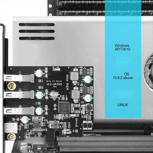 Για υπολογιστή, PCIE σε USB 3.0 3 θύρες + κάρτα επέκτασης τύπου C 1 θύρας Wi... 2