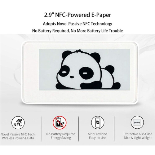 Tela de 2,9 polegadas com tecnologia NFC sem fio, EPaper E-Ink. 2
