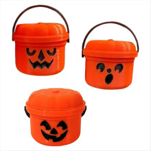 Mini-Kürbis-Eimer, niedlich, Plastikeimer, Weihnachtsgeschenk, Ornamente