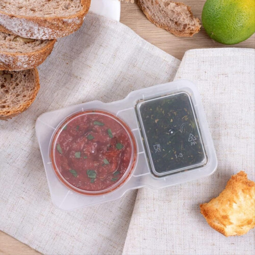 Doppelkammer-Gewürzbehälter mit Deckel - 3 oz 2 Snackbehälter 2