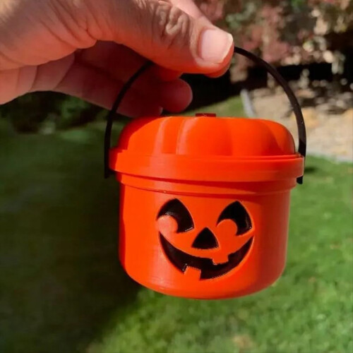 Mini-Kürbis-Eimer, niedlich, Plastikeimer, Weihnachtsgeschenk, Ornamente 2