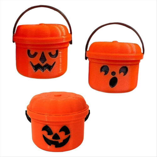Mini-Kürbis-Eimer, niedlich, Plastikeimer, Weihnachtsgeschenk, Ornamente 1