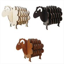 Lustige Untersetzer aus Holz, rutschfest, Tassenuntersetzer, Geschenkidee, Tassenuntersetzer, Tierform, Schaf für M