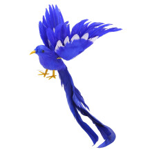 Figurine en plastique avec plumes d'oiseau artificielles, ornement de jardin