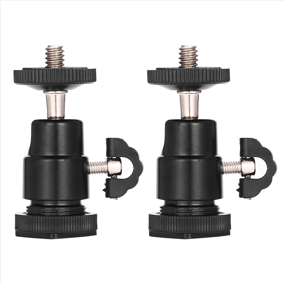 Mini Ball Head [2 Pack] With Hot Shoe Mount Adapter 360 Degree 1/4 Inc 4852332415658