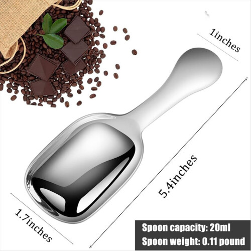 Rostfritt stålskopa, måttskopa för malet kaffe, set med espressobönor M 2