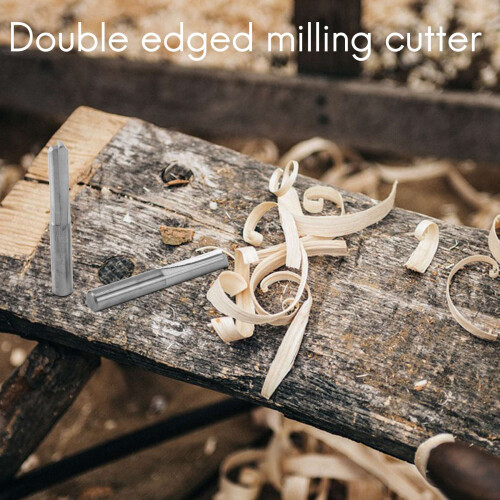 5Pcs 6Mm 22Mm Double Edged Straight Router Bits End Mill Milling Cutte 2