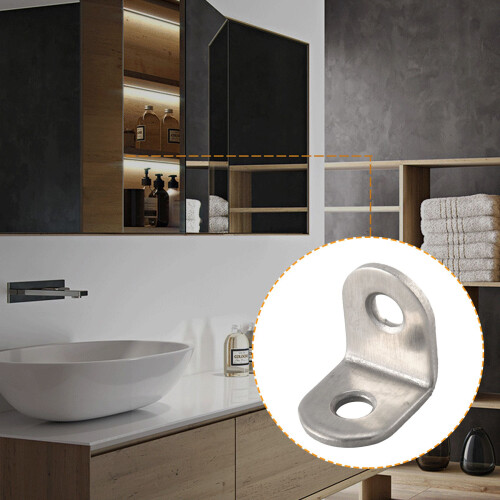 Conjunto de 40 cantoneiras em L com 80 parafusos, suporte e fixador angular para 2