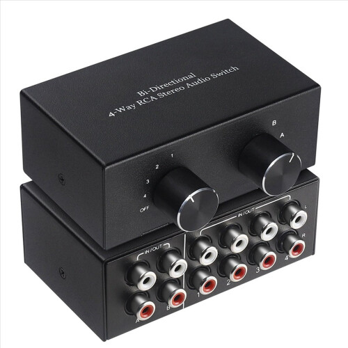 Comutator audio stereo bidirecțional pe 4 căi, comutator de canal audio L/R, 2 2