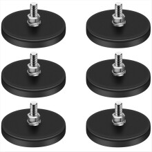 Gummibelagte magneter, 22LBS magnetbase med M6 gevindbolte og møtrik