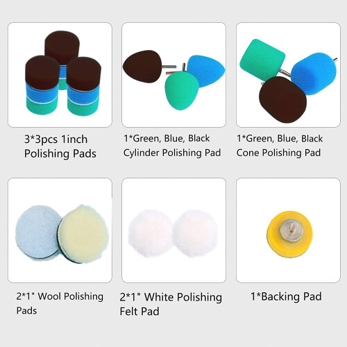 Kit de tampons de polissage de précision pour mini perceuse électrique rotative 2