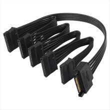 Répartiteur d'alimentation 15 broches pour disque dur HDD/SSD (1 à 5 broches), câble d'alimentation et rallonge