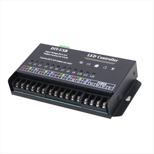 Controlador de programación autónomo DIY, LED RGB USB programable de 12 vías