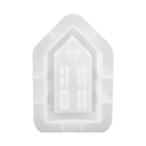 Silikonform for huslysholder, DIY-håndlagde vindushus, gips C