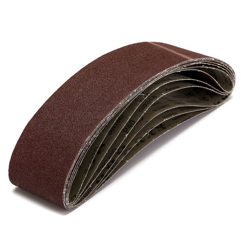 Pacote com 6 cintas de lixa de 100 x 915 mm (4 polegadas x 36 polegadas) com grão 40 para metal. 1