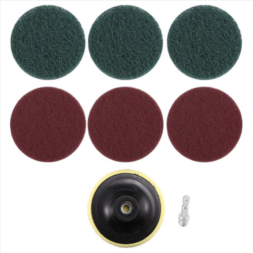Kit de limpeza com escova elétrica para furadeira de 4 polegadas, esfregão e esponjas abrasivas para azulejos.