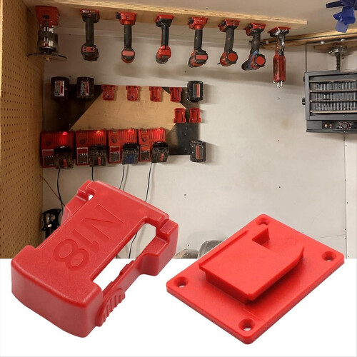 Support mural pour outils à batterie 18 V, support de perceuse rouge M8 avec vis 2