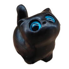 Charmante figurine de chaton en bois - Décoration chat artisanale, sculpture sur bois