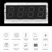 Kit orologio digitale fai da te RGB colorato con display e allarme temperatura per saldatura