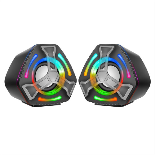 USB Wired Computer Speaker Multimedia Subwoofer Colorful Lighting Effe 1