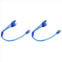 2x Καλώδιο προσαρμογέα Phono Y Splitter 1 αρσενικό σε 2 θηλυκά βύσματα αυτοκινήτου
