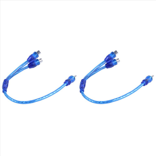2x Καλώδιο προσαρμογέα Phono Y Splitter 1 αρσενικό σε 2 θηλυκά βύσματα αυτοκινήτου