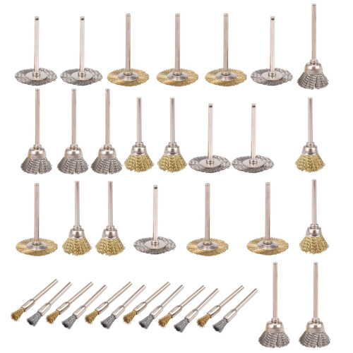Set complet de 36 de perii rotative cu tambur din sârmă de cupru pentru scule rotative